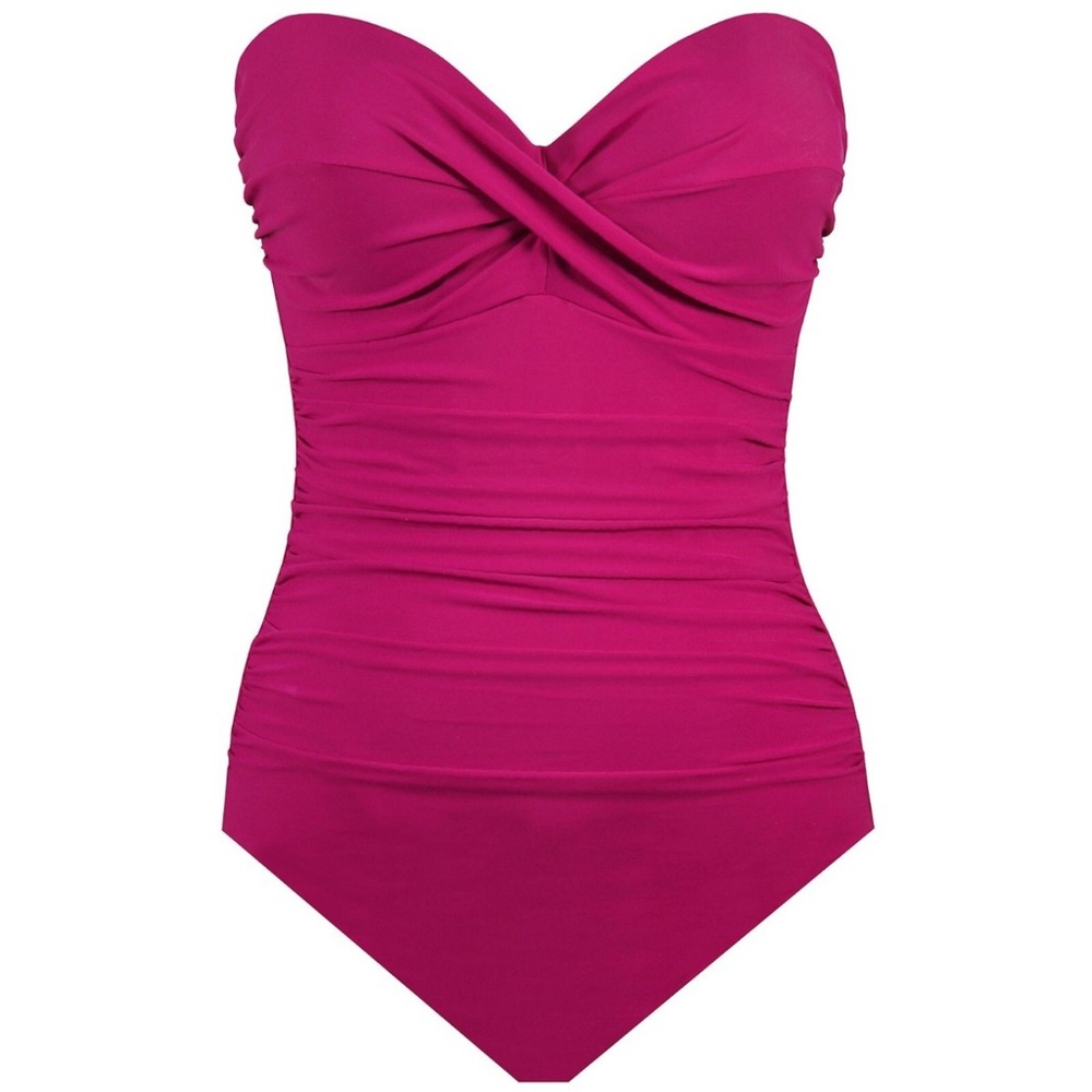 Miraclesuit Rock Solid Madrid One Piece In Magenta Size 16 New